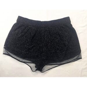 Diane Von Furstenberg Wasila Beaded Shorts Black Beaded Sheer Sz Small